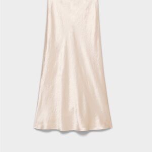 Babaton Satin Maxi Skirt in Blush Cream